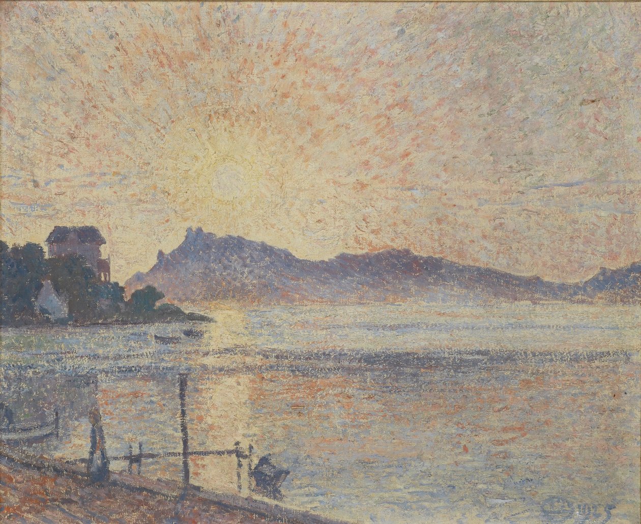 La Pointe de Cougoussa, Gün Batımı, 1925 by Lucien Pissarro