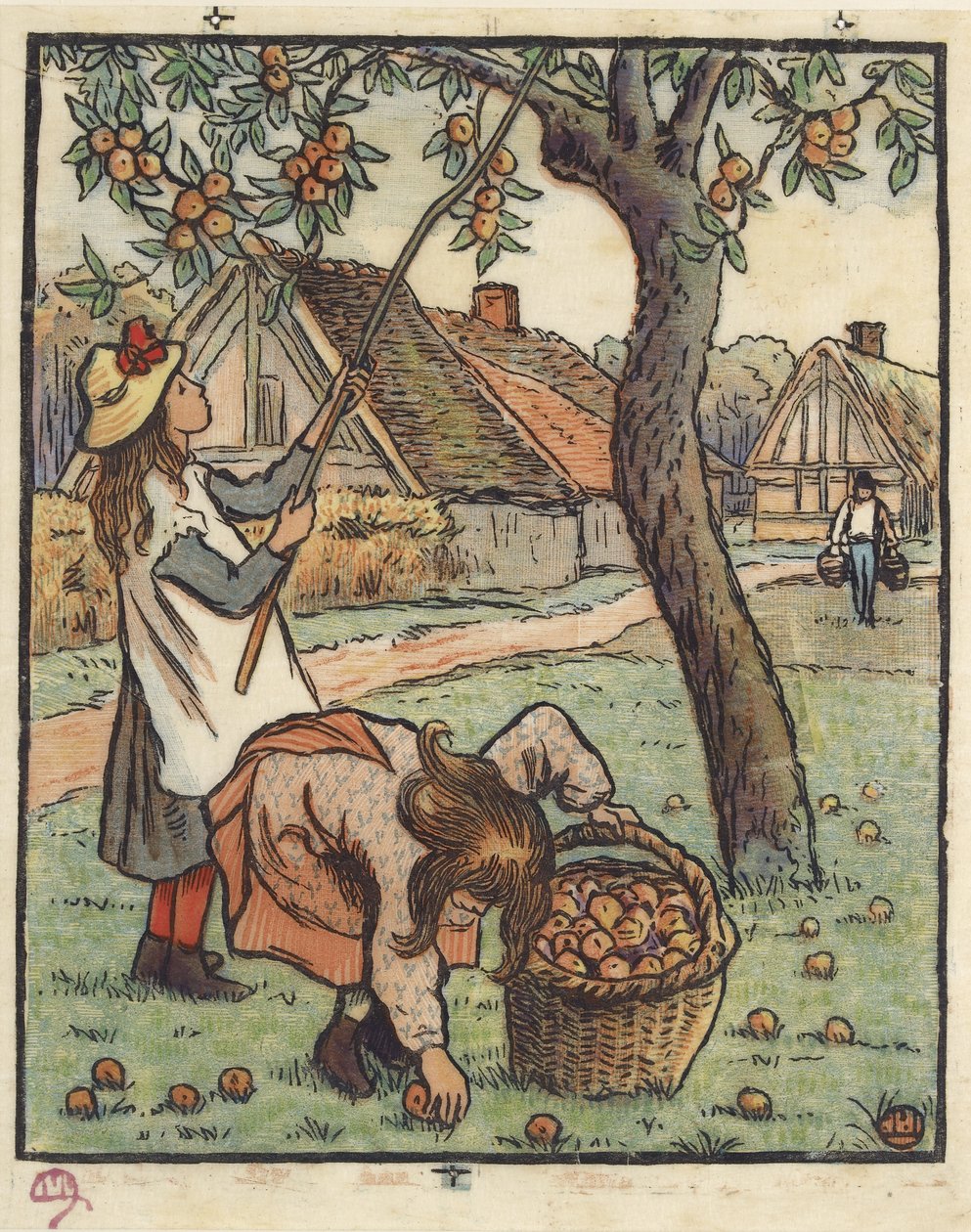 ಆಪಲ್ ಹಾರ್ವೆಸ್ಟ್, 1889 ಟರ್ಕ್ by Lucien Pissarro