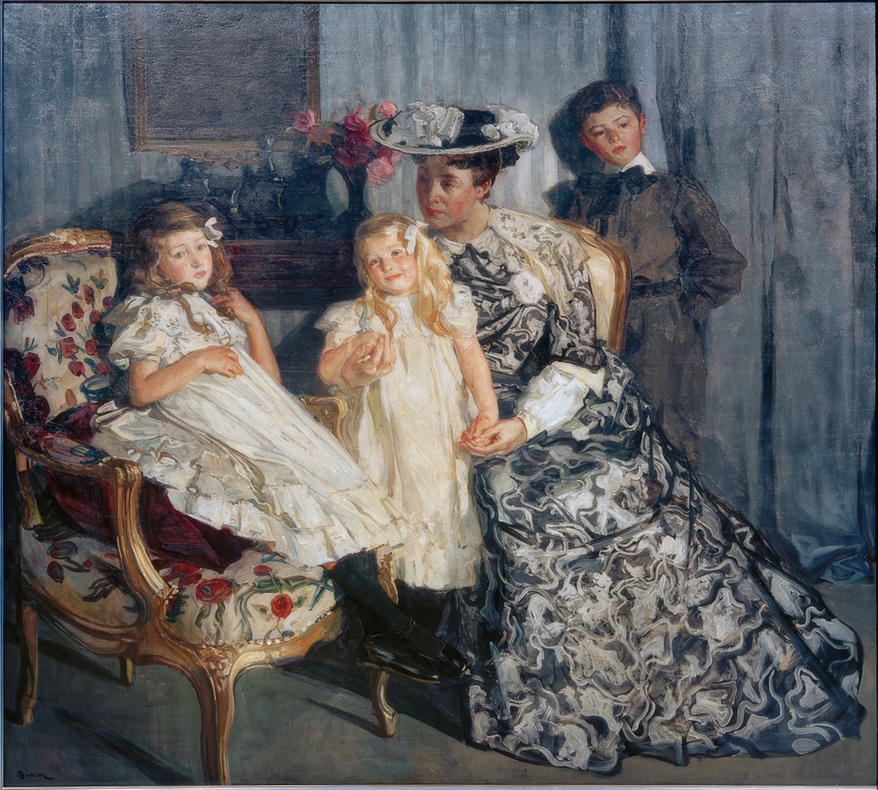 Madam Simon çocukları ile by Lucien Simon