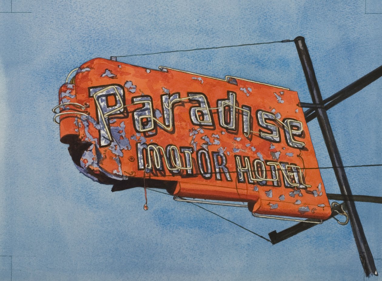 Paradise Motel, 2006 (kağıt üzerinde wc) by Lucy Masterman