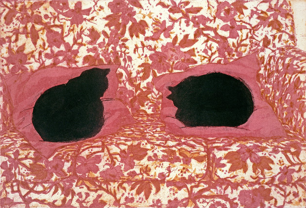 Kediler, 1988 (kağıt üzerine gravür) by Lucy Willis