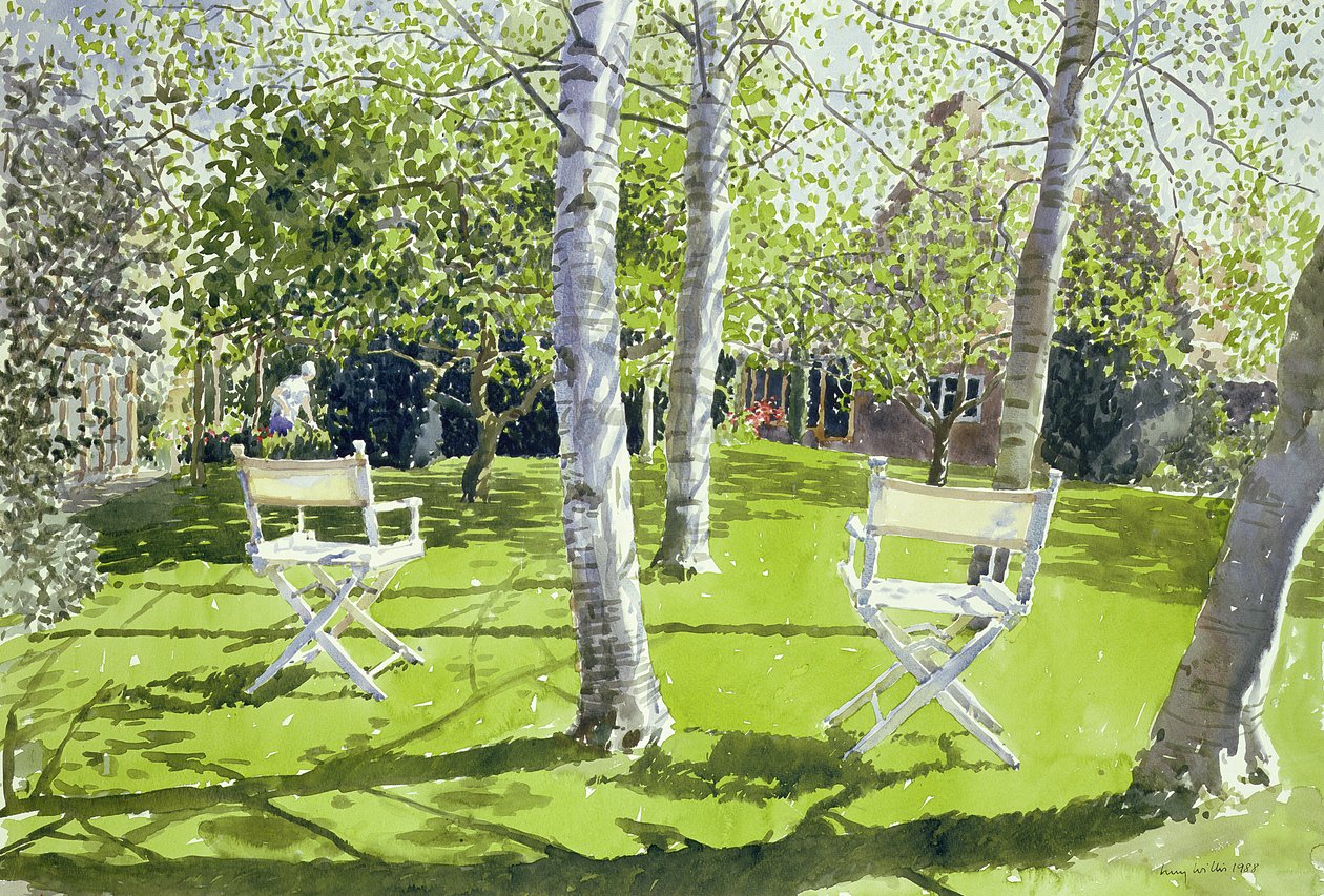 Silver Birches, 1988 (kağıt üzerinde wc) by Lucy Willis