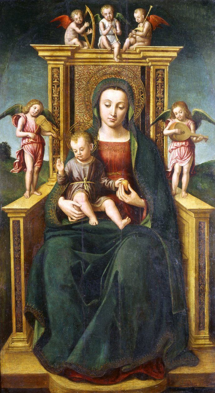 Bakire ve Çocuk Enthroned by Ludovico Brea
