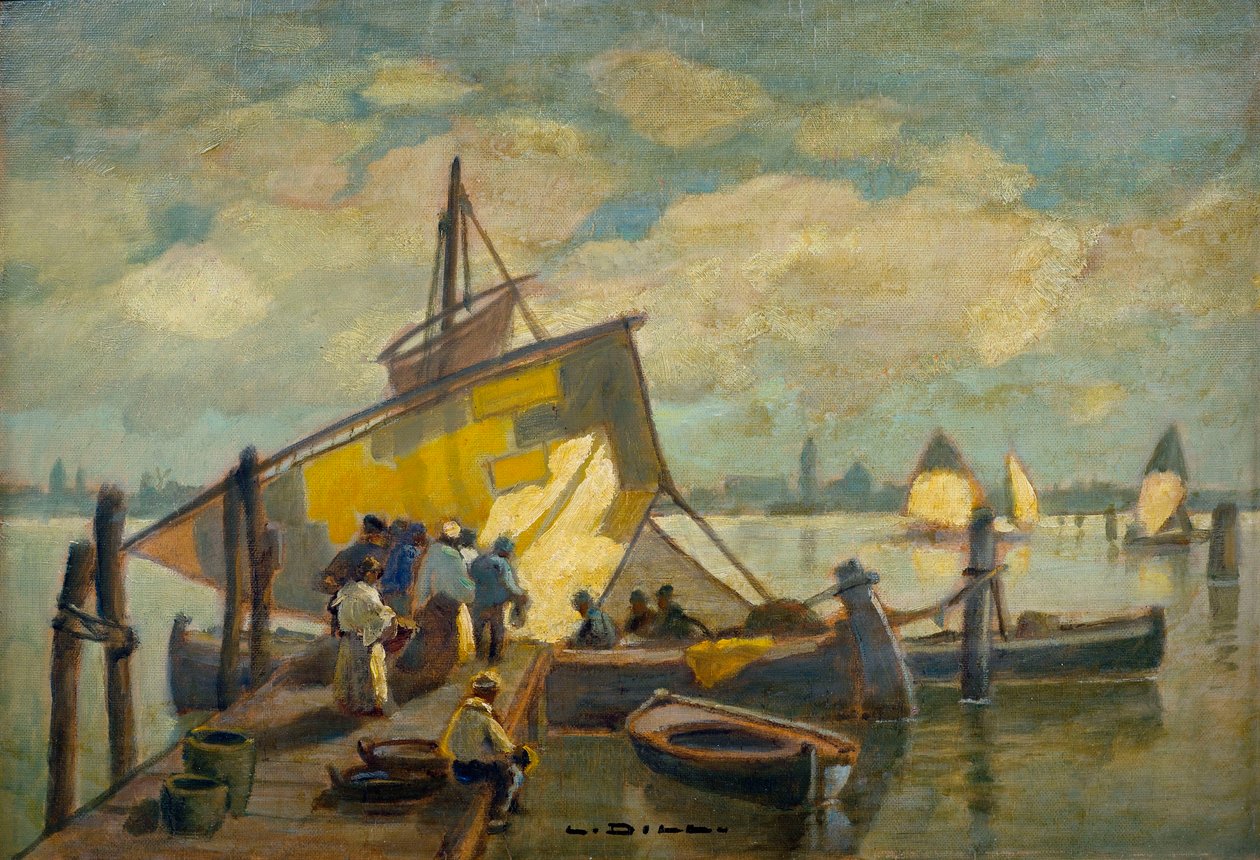 Balıkçı teknesinin gelişi by Ludwig Dill