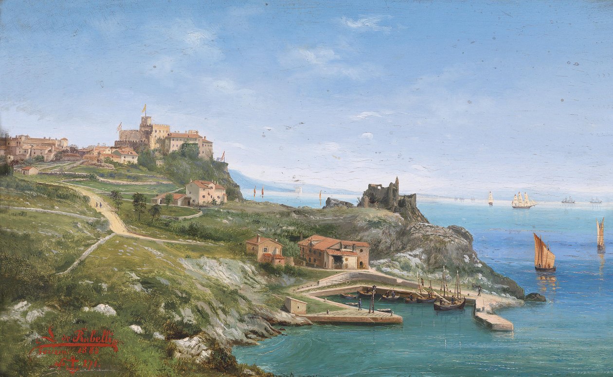 Trieste yakınlarındaki Castello de Duino by Ludwig Rubelli von Sturmfest