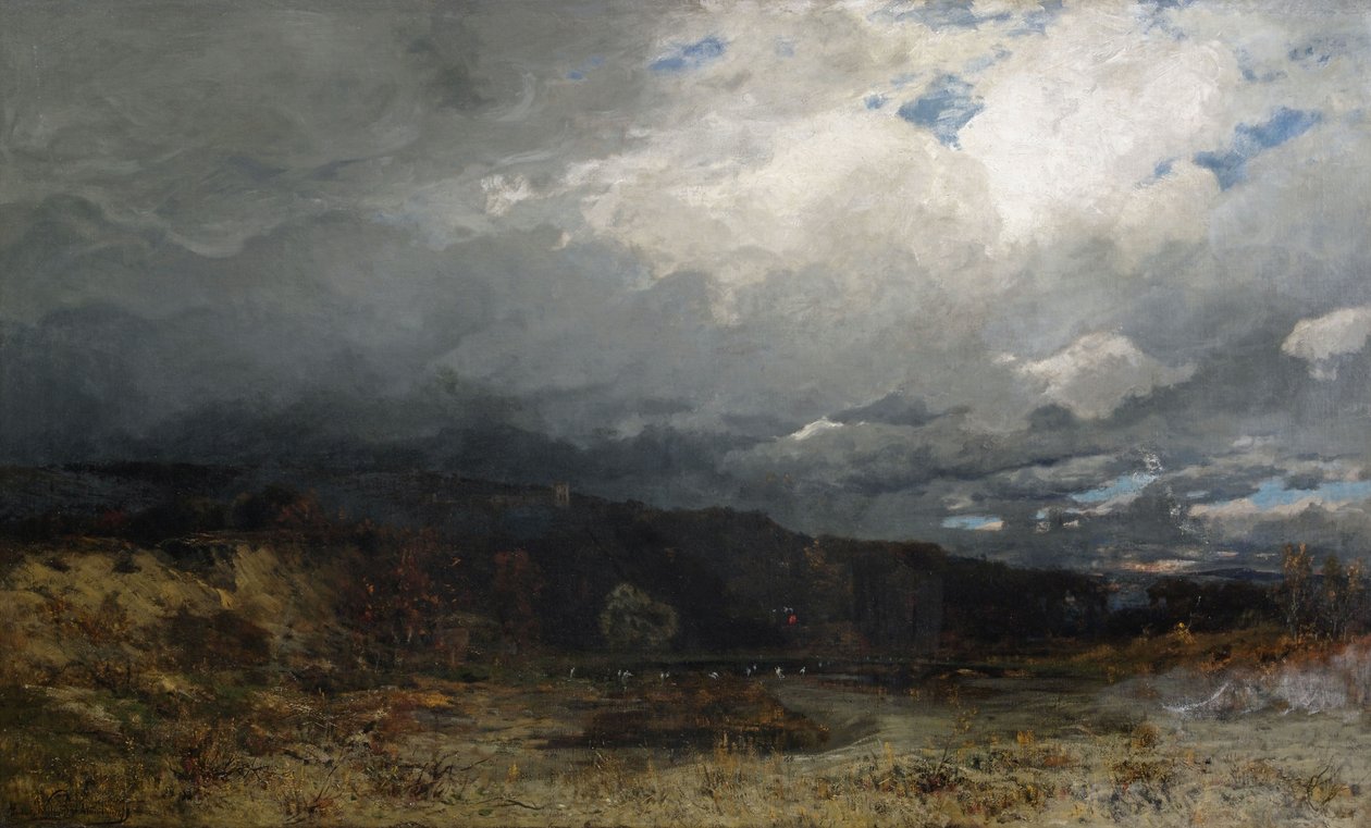 Eteklerinde bulutlarla kaplı bozkır. by Ludwig Willroider