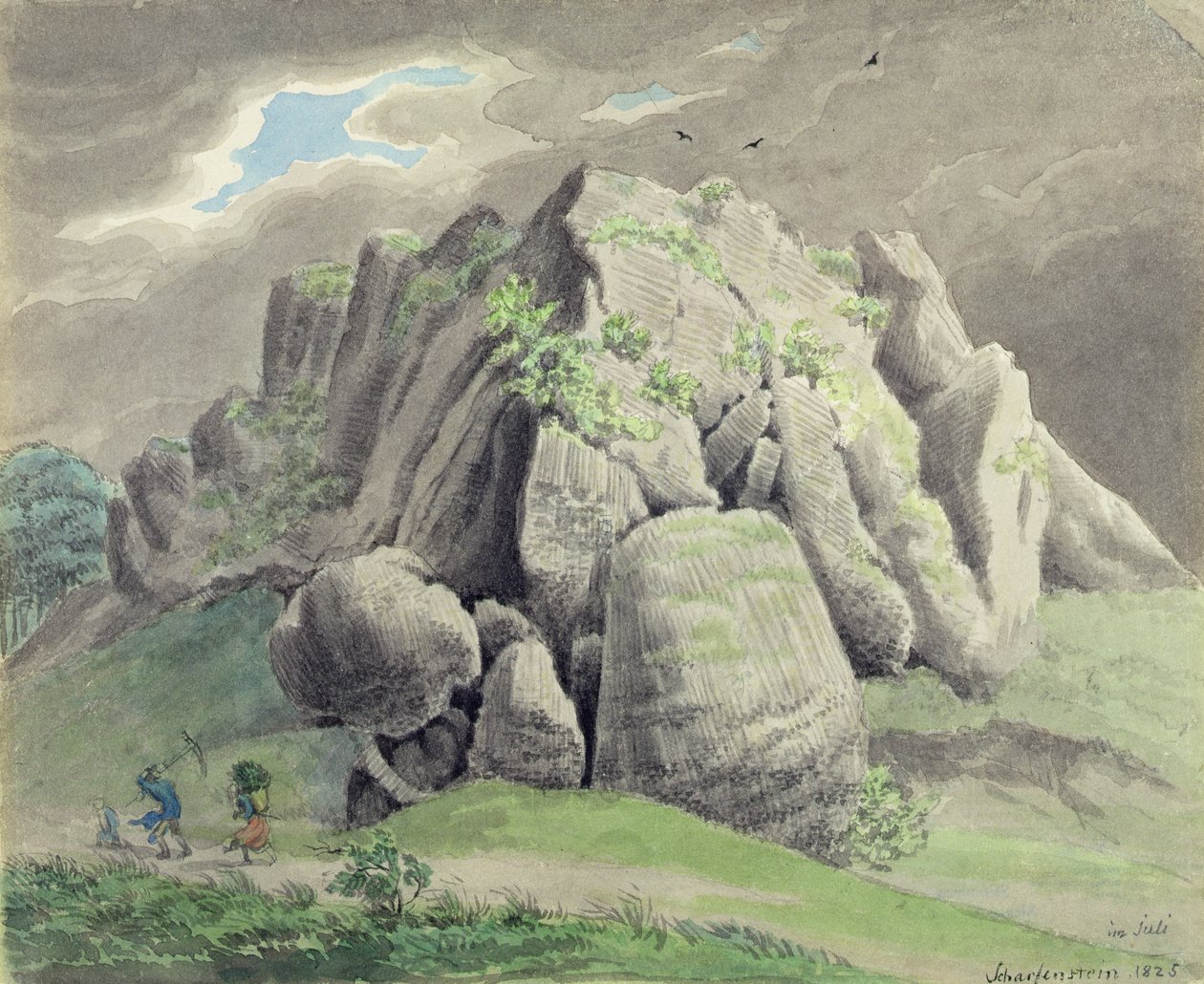 Gudensberg yakınlarındaki Scharfenstein by Ludwig Emil Grimm