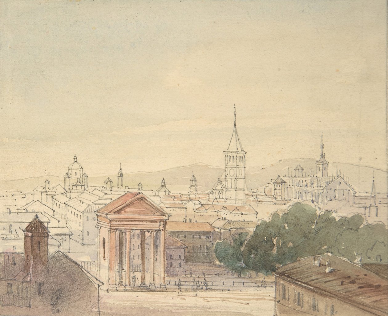 Milano manzarası, 1820-84. by Ludwig Richter