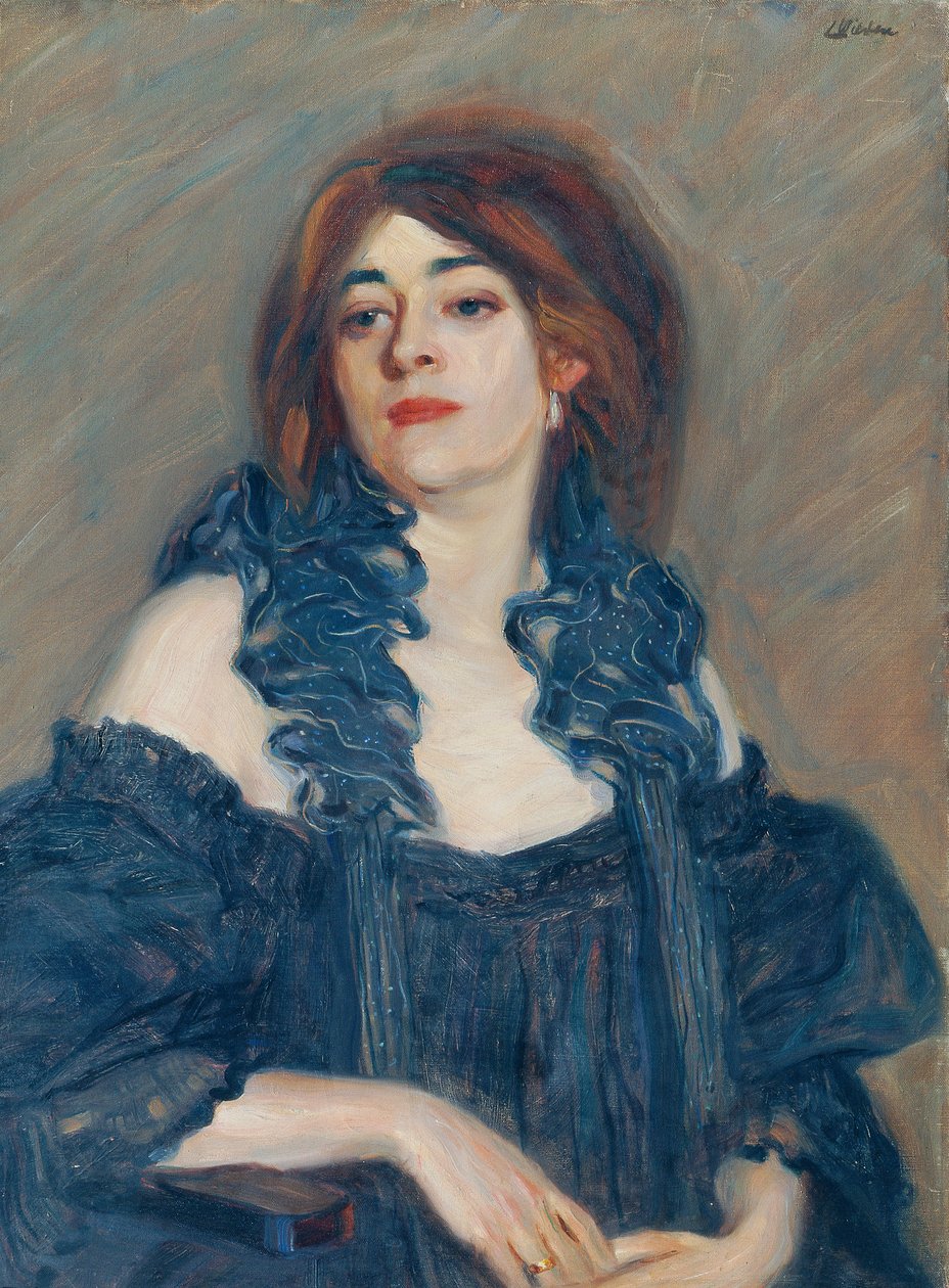 bir bayanın portresi by Ludwig Wieden
