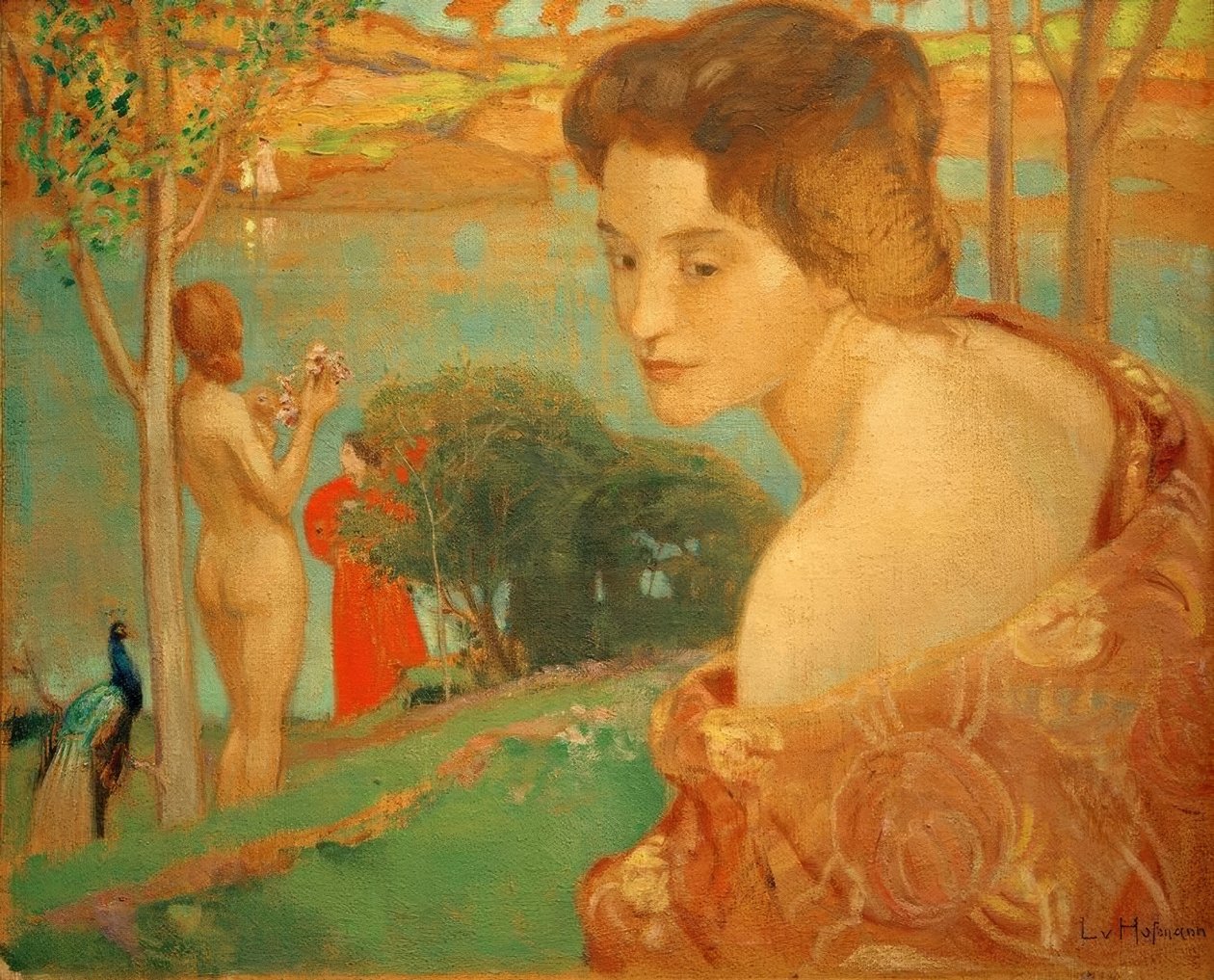 sahilde kız by Ludwig von Hofmann