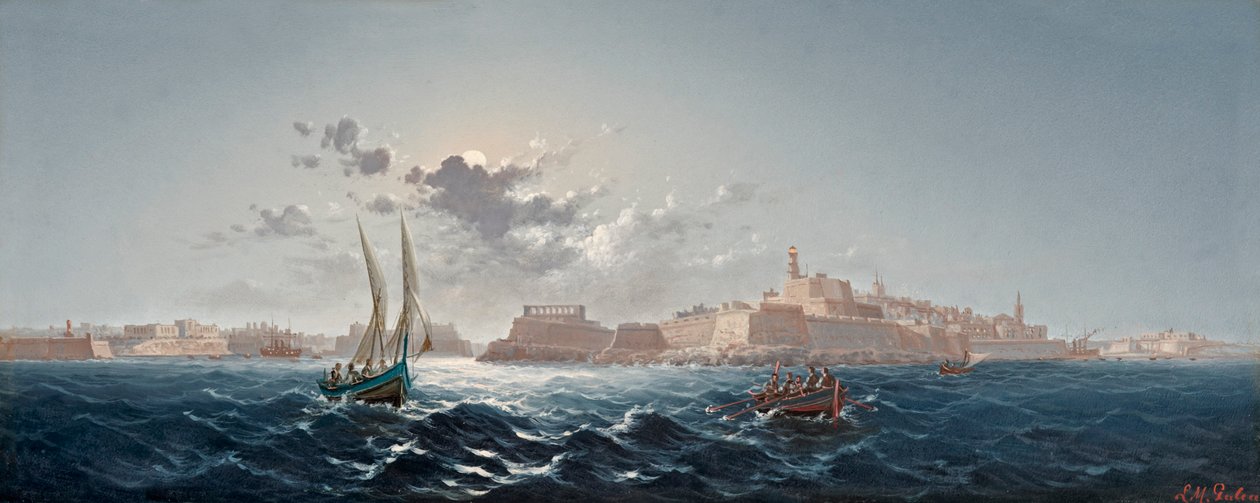St. Elmo, Valetta, Malta - Ay Işığı by Luigi Maria Galea