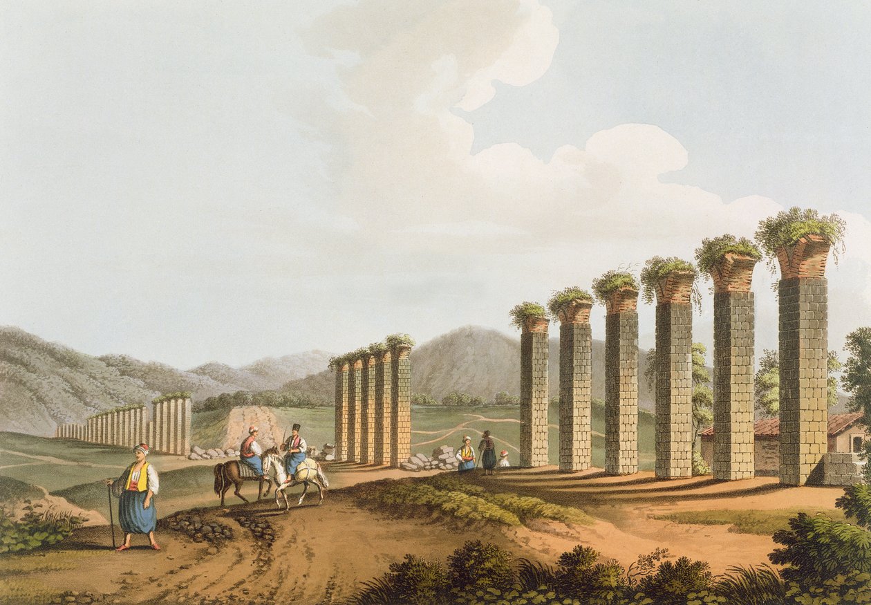 ಎಫೆಸಸ್, 1810 ಟರ್ಕ್ ಬಳಿಯ ಜಲಚರಗಳ ಅವಶೇಷಗಳು by Luigi Mayer