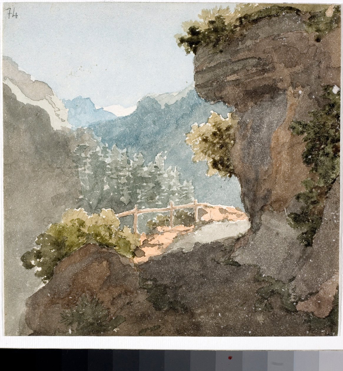 Dağ yolunun görünümü (Suluboya, yaklaşık 1820) by Luigi Garibbo