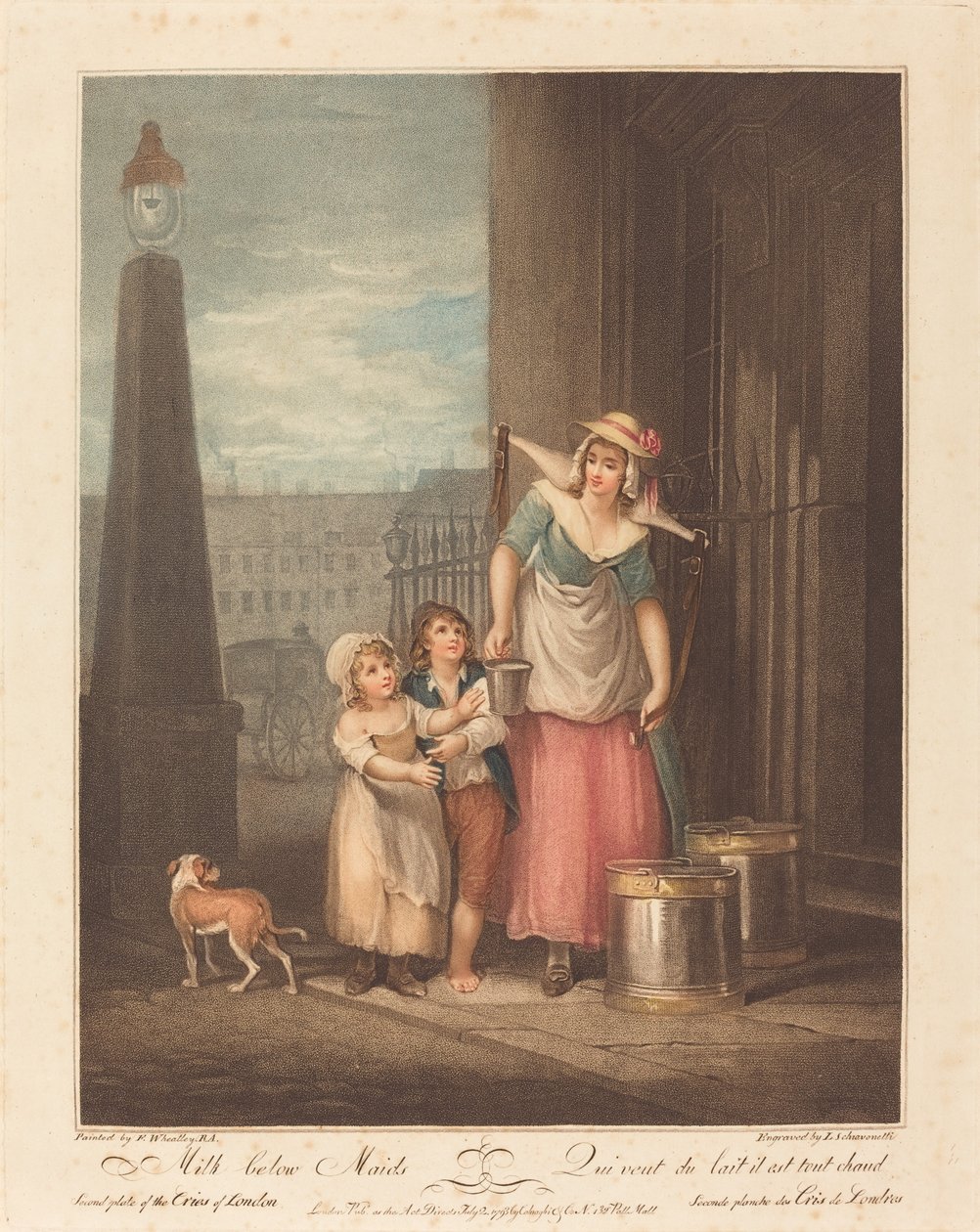 Hizmetçiler altında Süt by Luigi Schiavonetti after Francis Wheatley