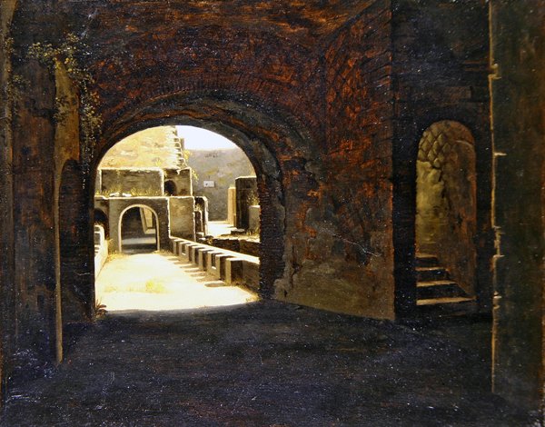 Kemerli yoldan (kağıt üzerinde yağlı boya) by Luis Alvarez Catalá