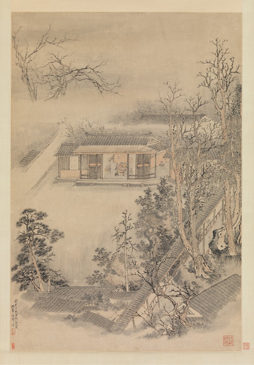 Bambu Bahçesinde içki içmek, 1773. by Luo Ping