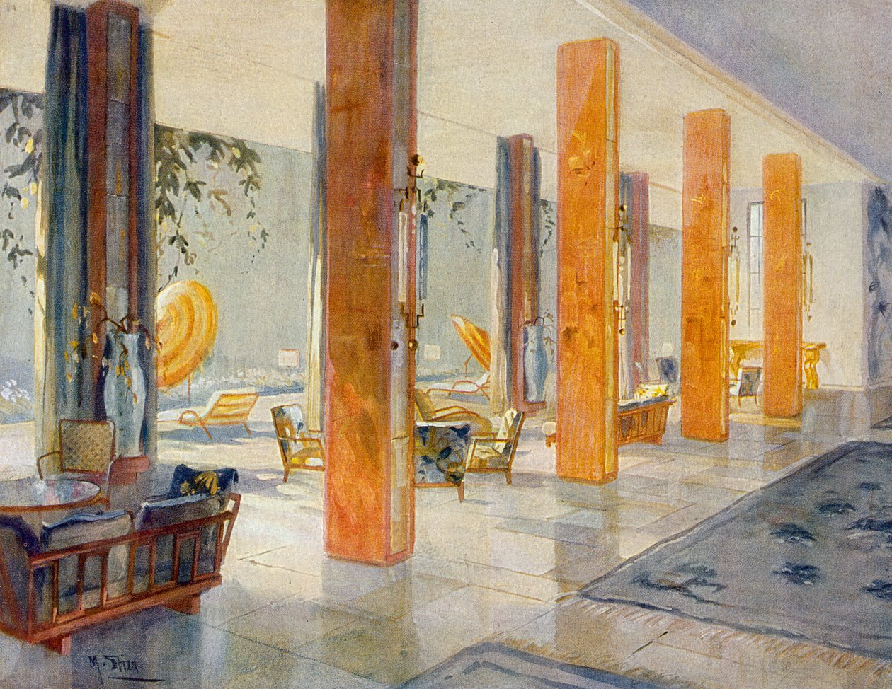 Bir otelin bahçe salonu, 1929 by M. Stier