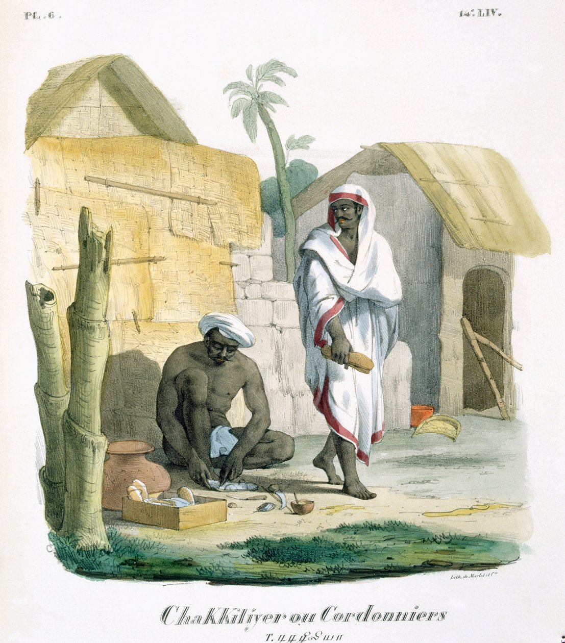 İpten sandalet yapımı, 1827-35 by M.E. Burnouf