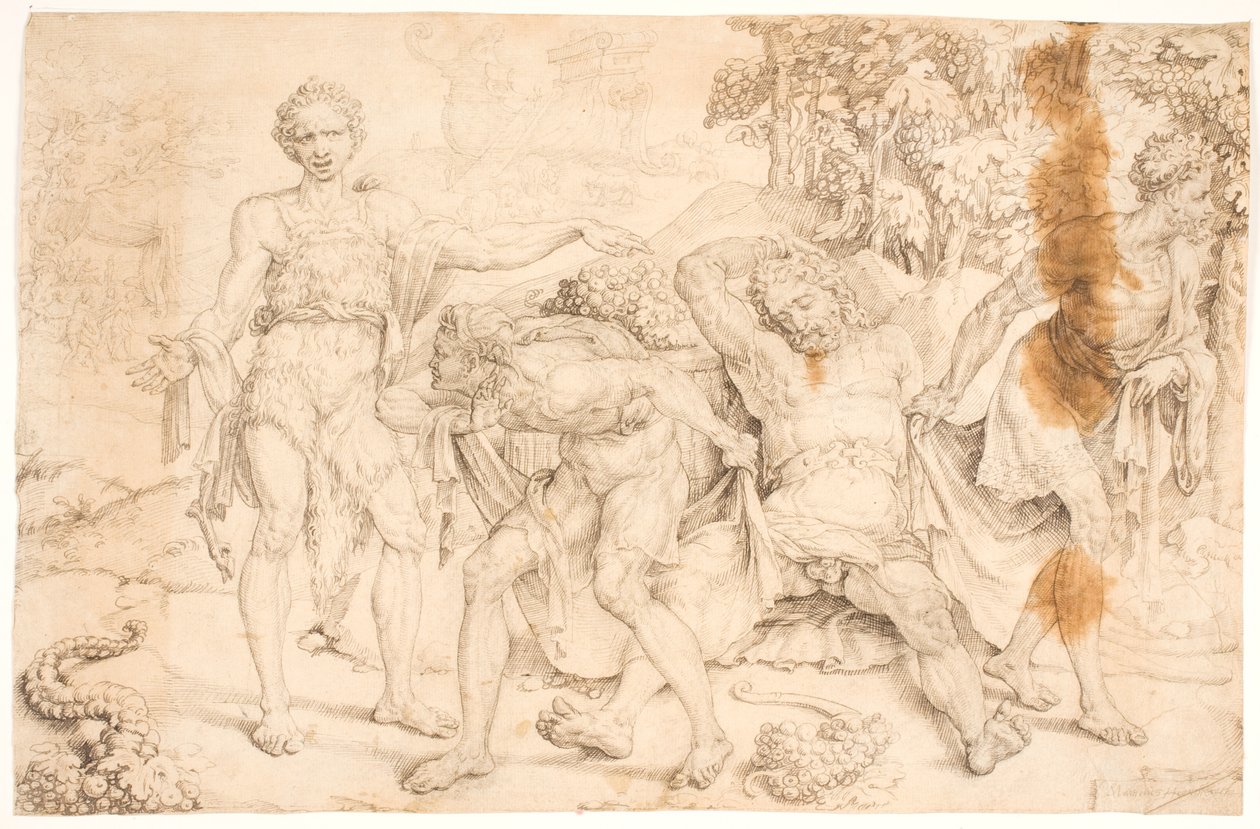 Nuh, Kam tarafından alay edilir. by Maarten van Heemskerck