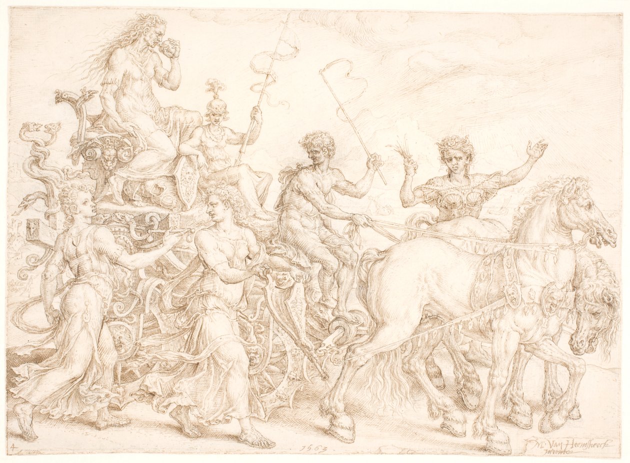 Zafer Arabası. kıskançlık (kıskançlık) by Maarten van Heemskerck