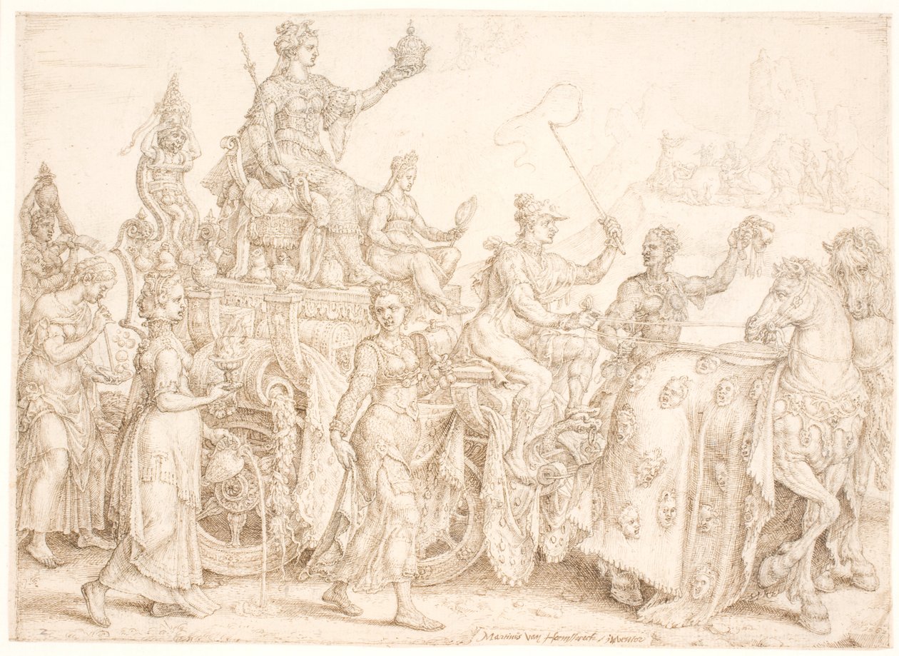 Zafer Arabası. Zenginlik (zenginlik) by Maarten van Heemskerck