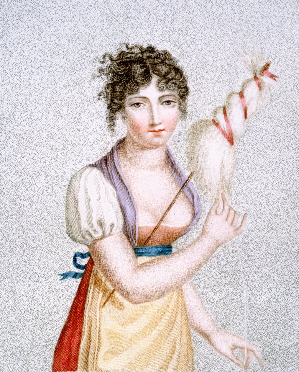 Augrand tarafından kazınmış Spinner, c.1816 by Madame G. Busset Dubruste