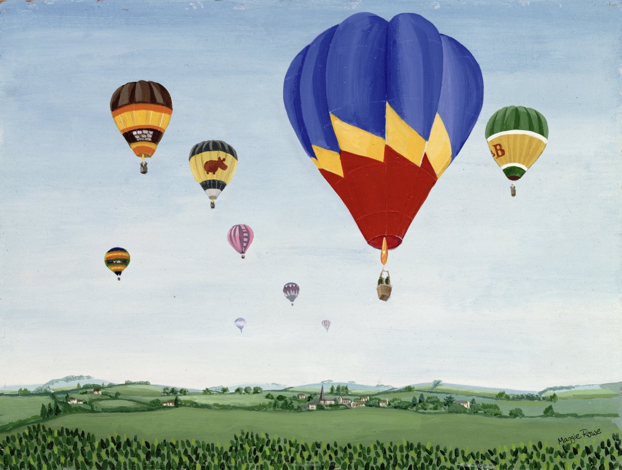 Cotswolds üzerinde balon by Maggie Rowe