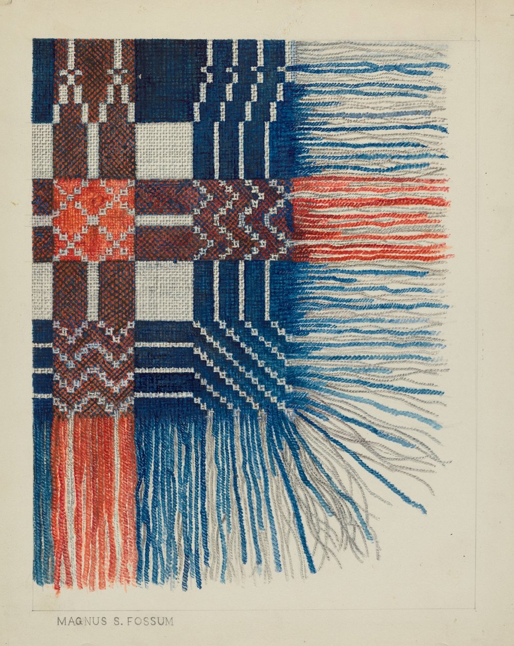Dokuma Nevresim Detayı, c. 1937. by Magnus S. Fossum
