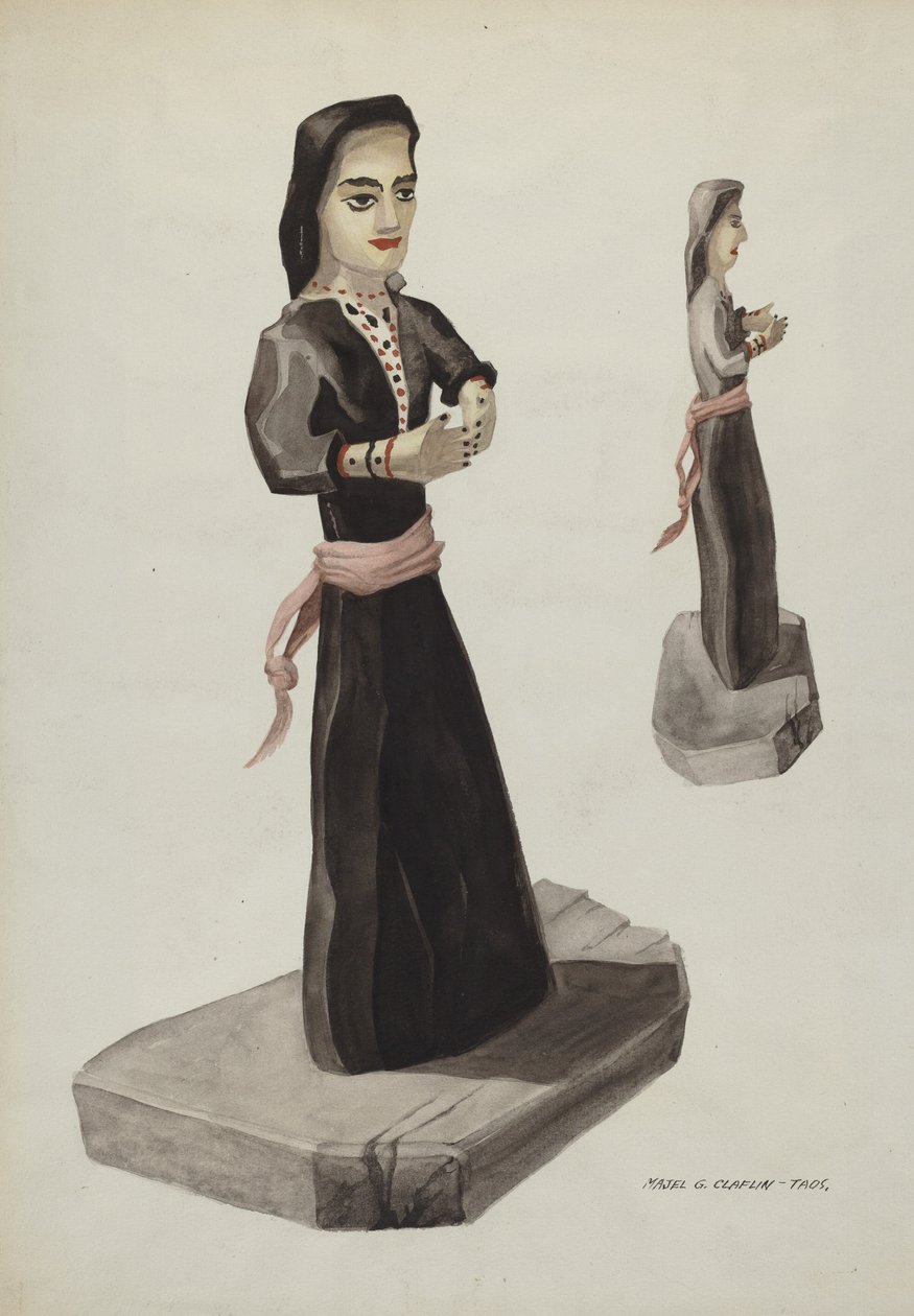 Bulto, Santa Rita, c. 1937. by Majel G. Claflin