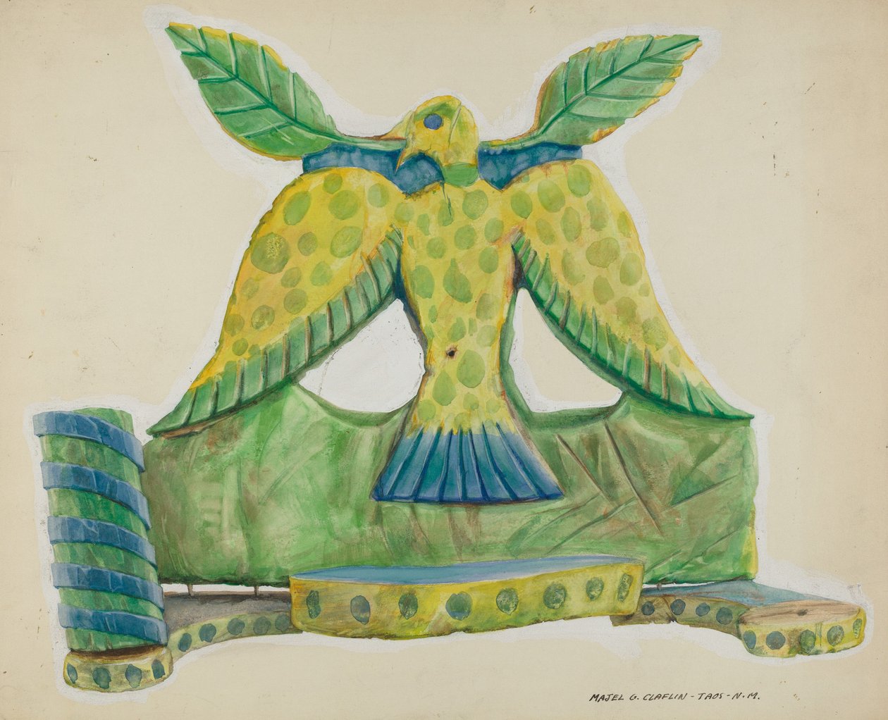 Boyalı Ahşap Aplik, c. 1939. by Majel G. Claflin