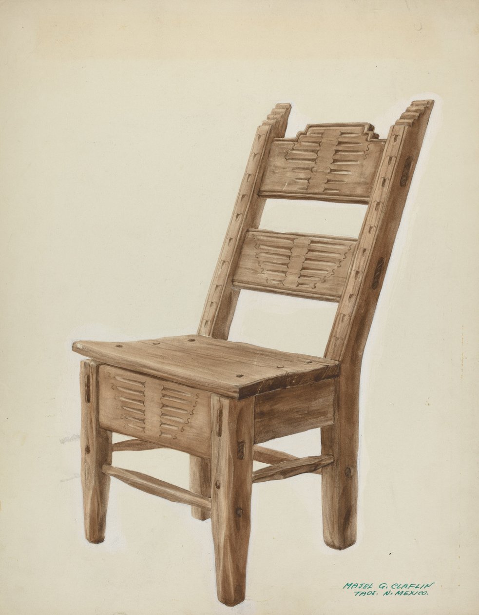 Ahşap Sandalye, c. 1939. by Majel G. Claflin
