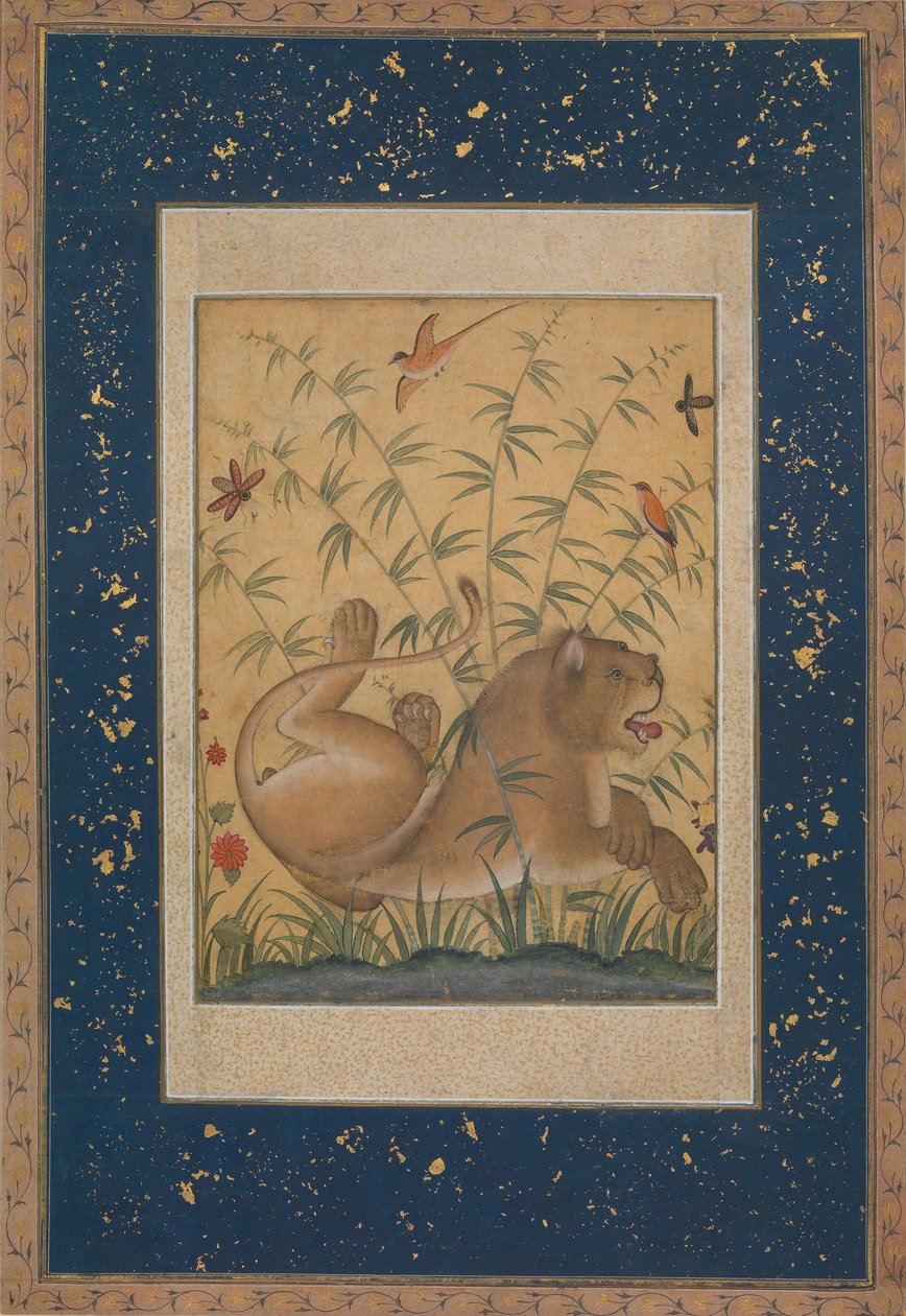 Dinlenmedeki Aslan, ca. 1585. by Mansur