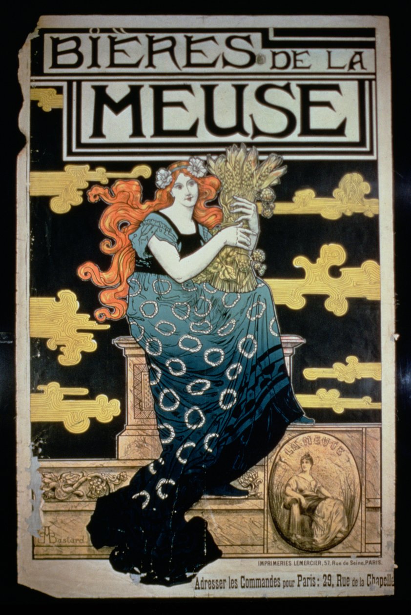 La Meuse Beers reklam afişi by Marc Auguste Bastard