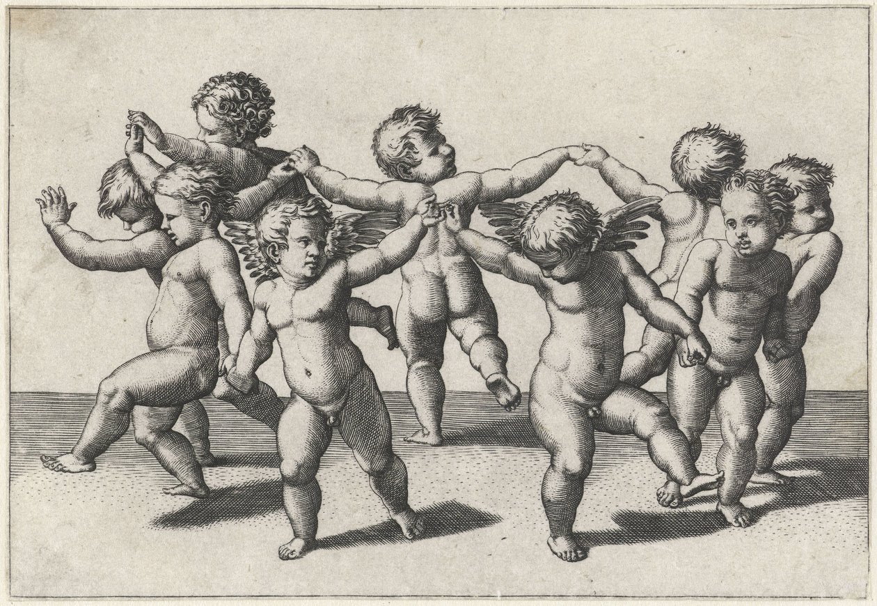 dans eden putti by Marcantonio Raimondi