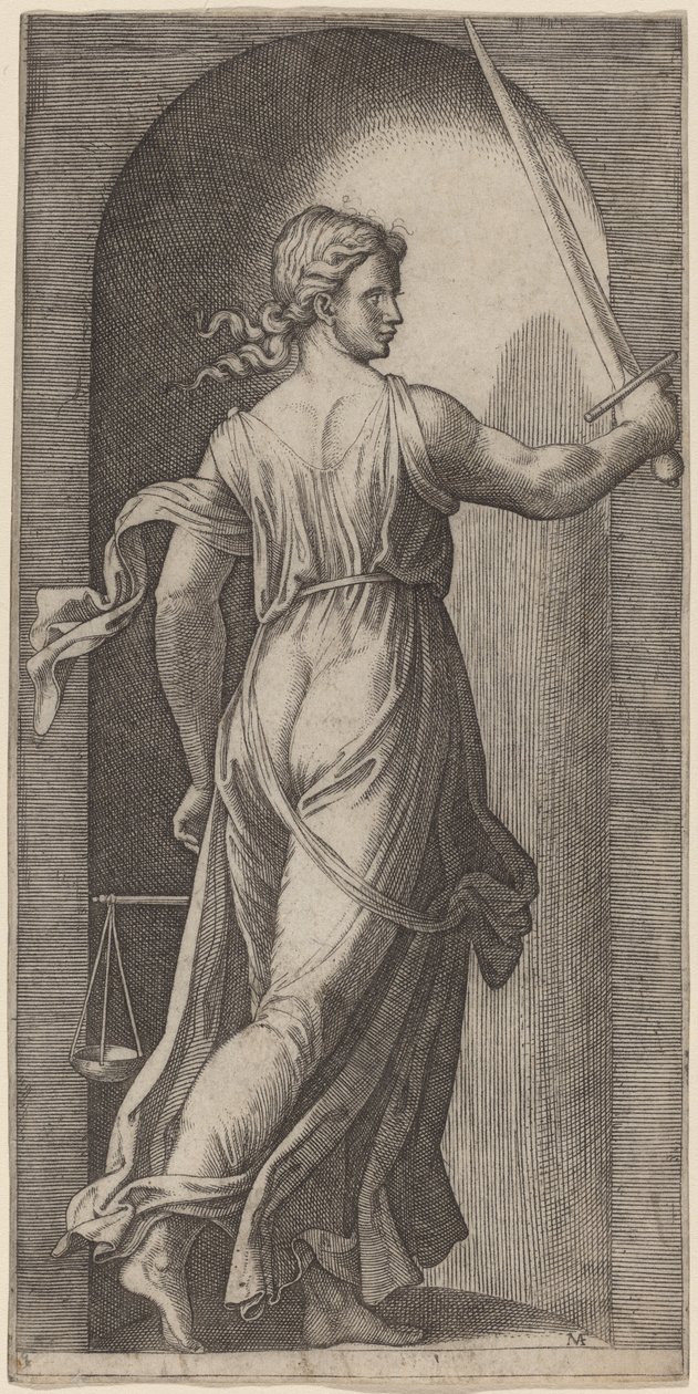 Adalet by Marcantonio Raimondi after Raphael