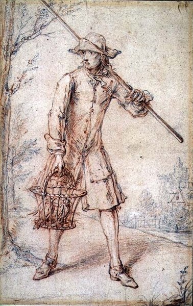 Birdcatcher (kalem ve tebeşir) by Marcellus the Elder Laroon