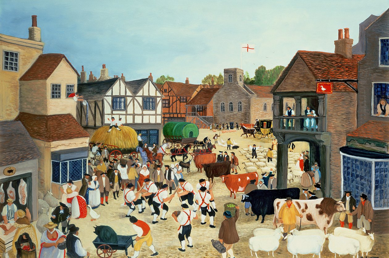 18. yüzyıl Mayfair sığır pazarı by Margaret Loxton