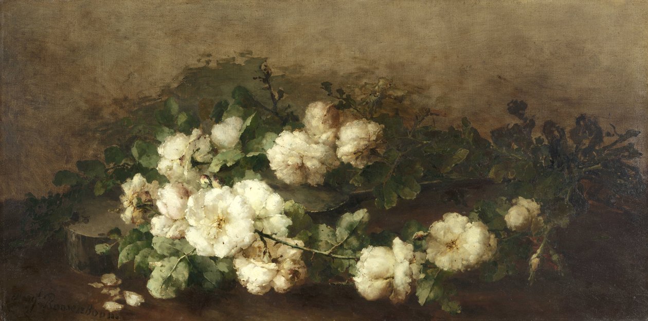 gitar ve gül ile natürmort by Margaretha Roosenboom