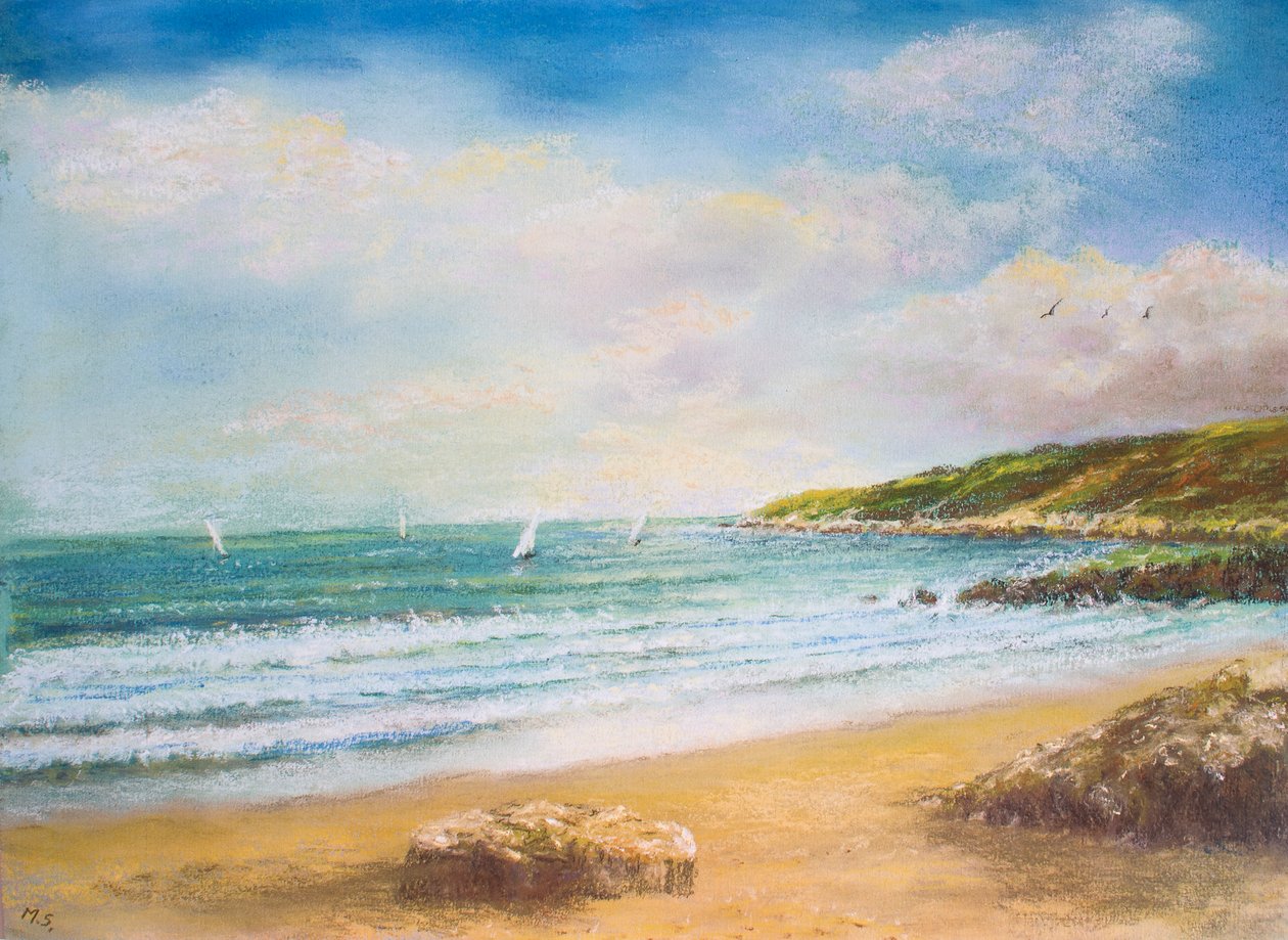Devon Deniz Manzarası, 2000 (pastel) by Margo Starkey