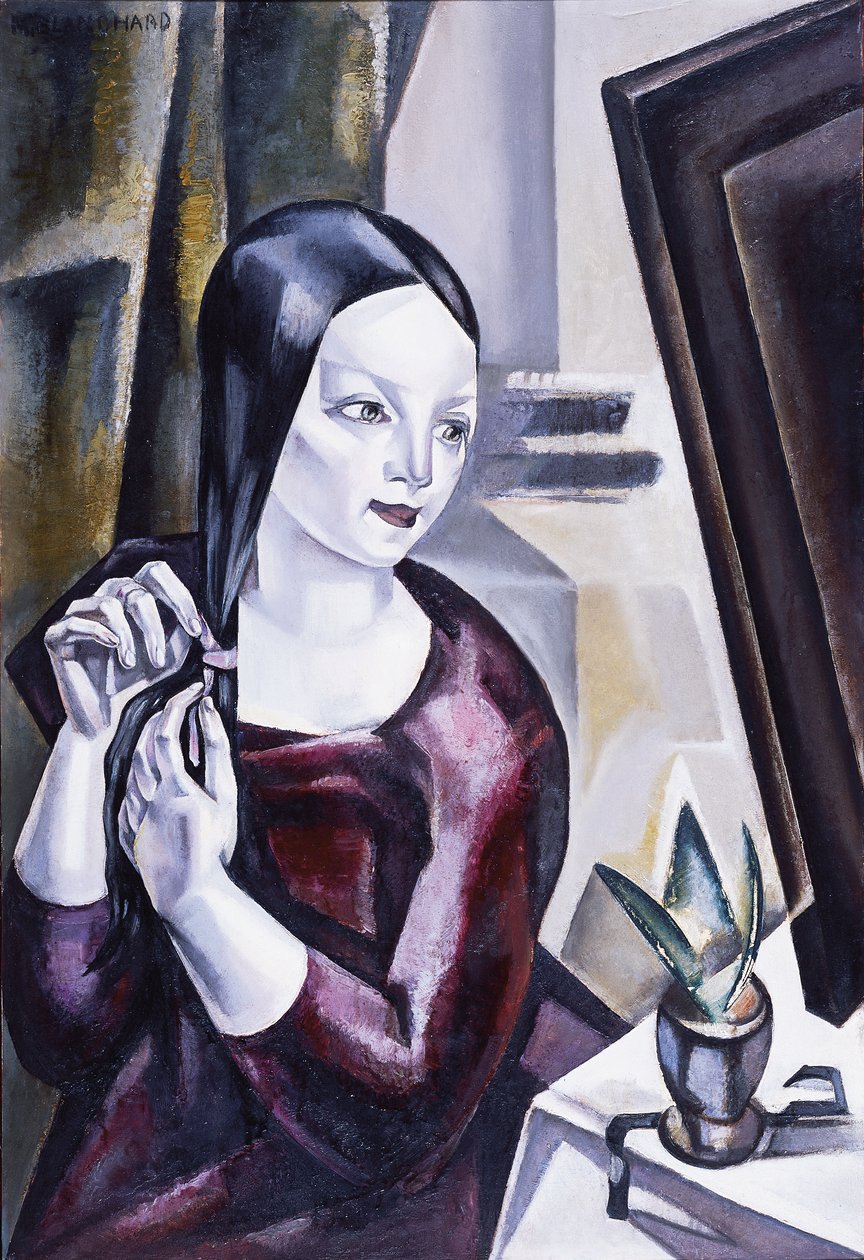 Aynanın önündeki kadın, 1922 by Maria Blanchard