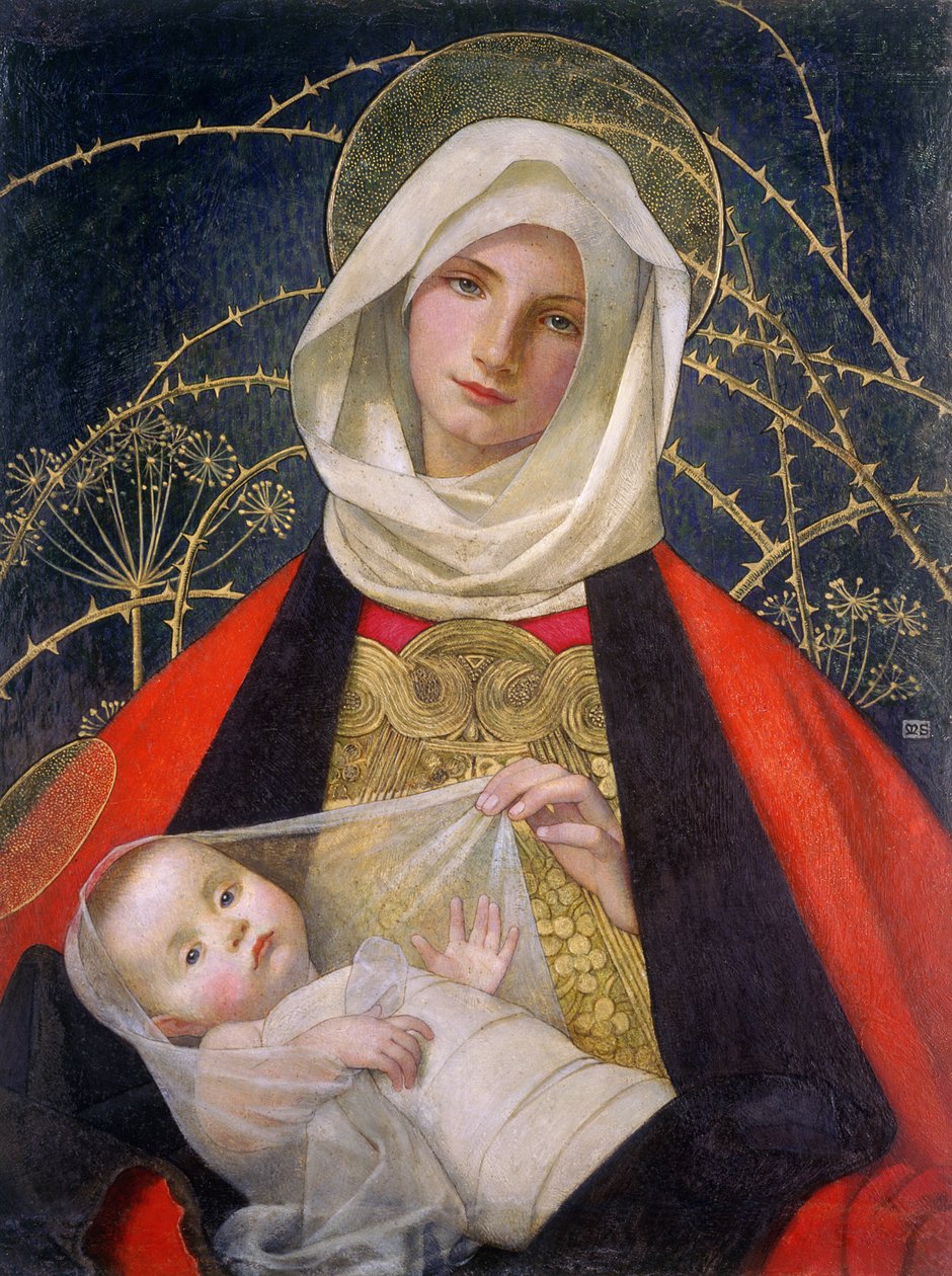Madonna ve Çocuk, 1907-08 (panelde öfke) by Marianne Stokes