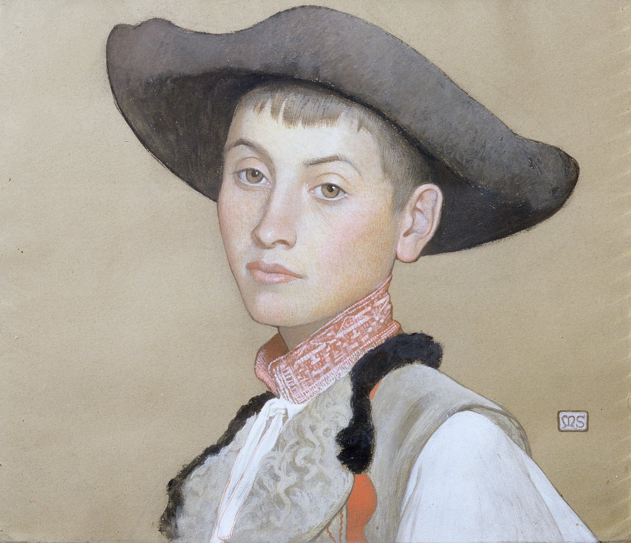 Genç Slovak (kağıt üzerinde gövde rengi) by Marianne Stokes