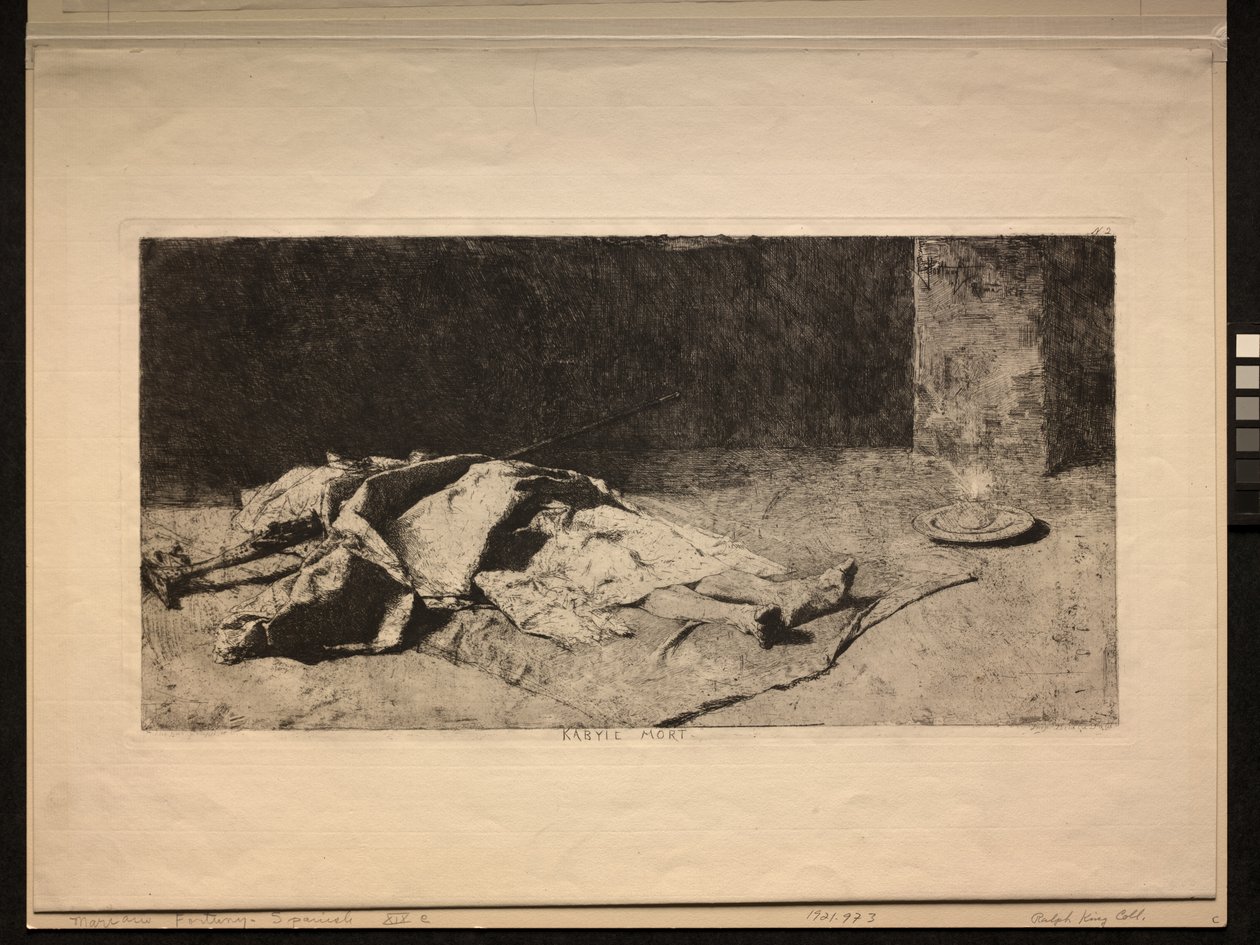 Kabile öldü. by Mariano José María Bernardo Fortuny y Carbó