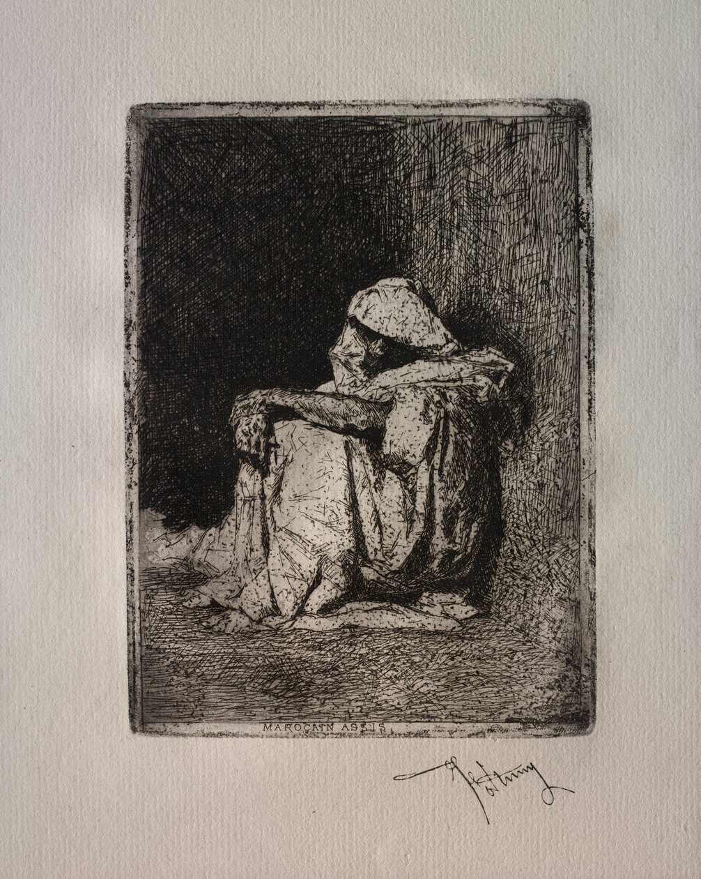 Oturan Faslı. by Mariano Fortuny y Carbó