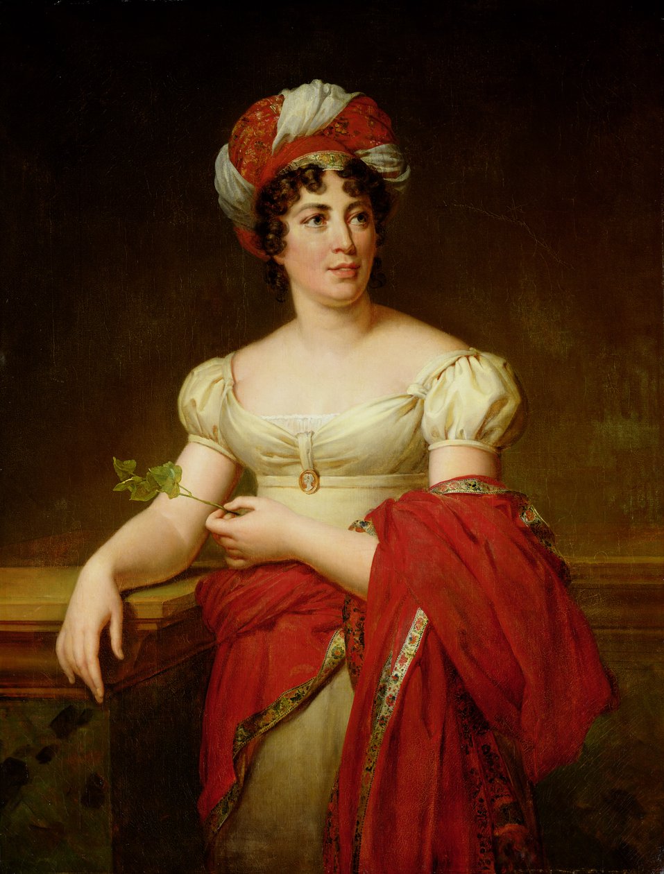 Portrait of Madame de Stael, copy of a painting by Francois Gerard  by Marie Eleonore Godefroid