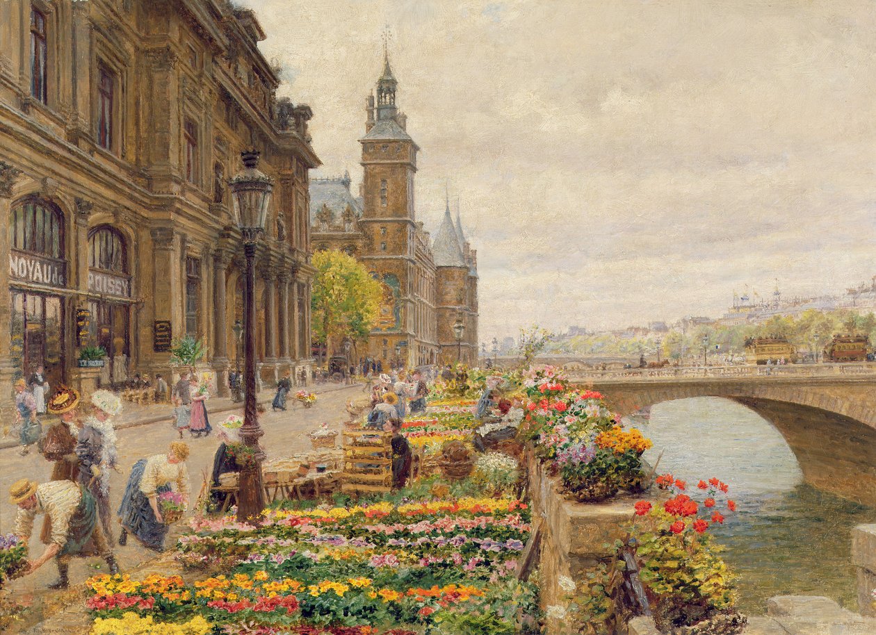 Paris Çiçek Pazarı by Marie Francois Firmin Girard