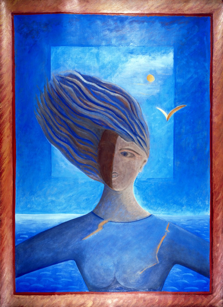 Zoe de la Mer, 1993 (kağıt üzerine yağlı boya) by Marie Hugo