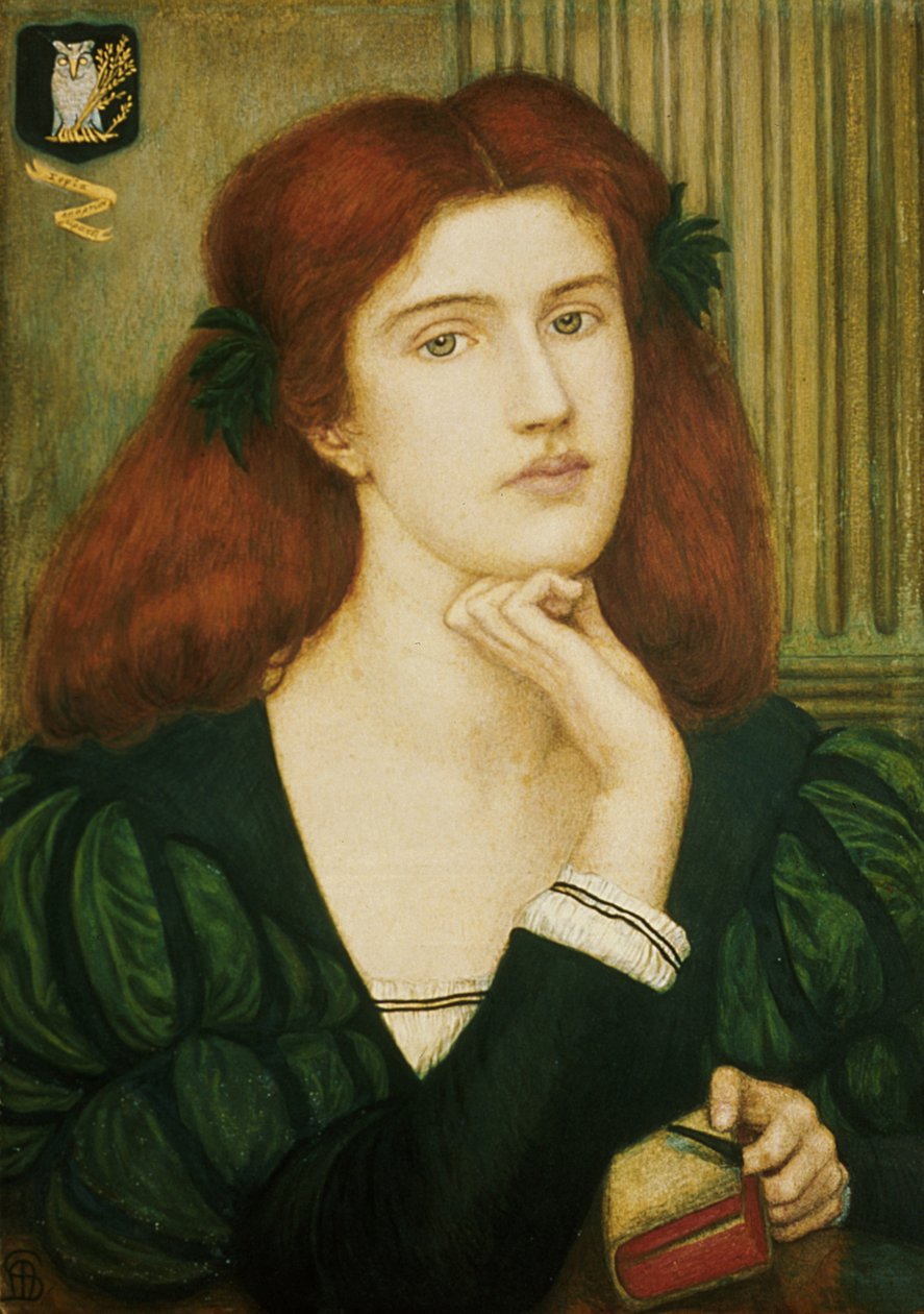 The Lady Prays-desire (wc and gold paint on paper) by Marie Spartali Stillman