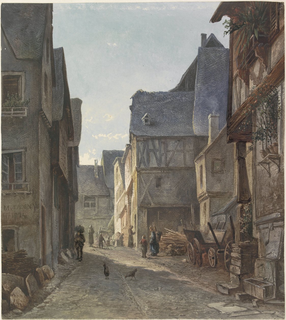 Mosel üzerinde, Pünderich'te Görüntüle by Marinus van Raden