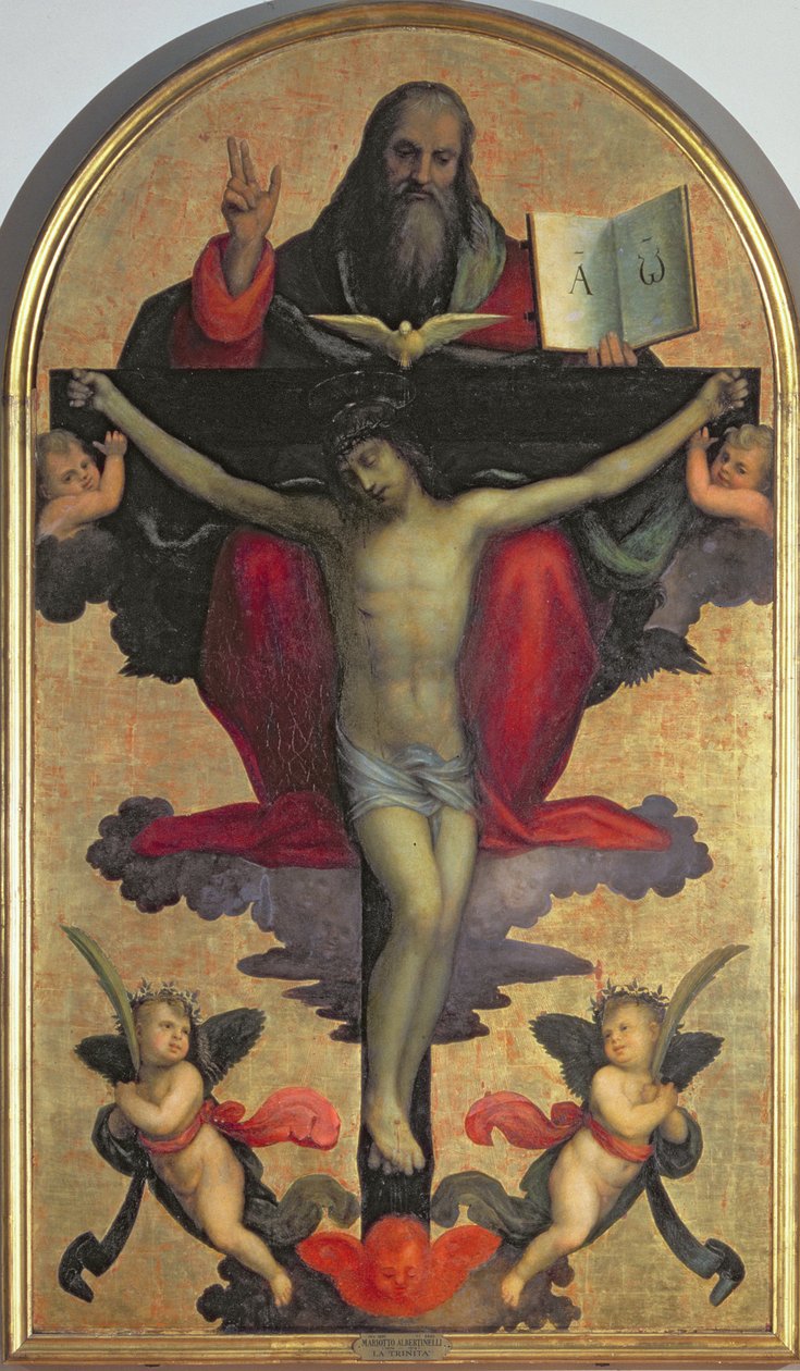 Holy Trinity (panelde mizaç) by Mariotto Albertinelli